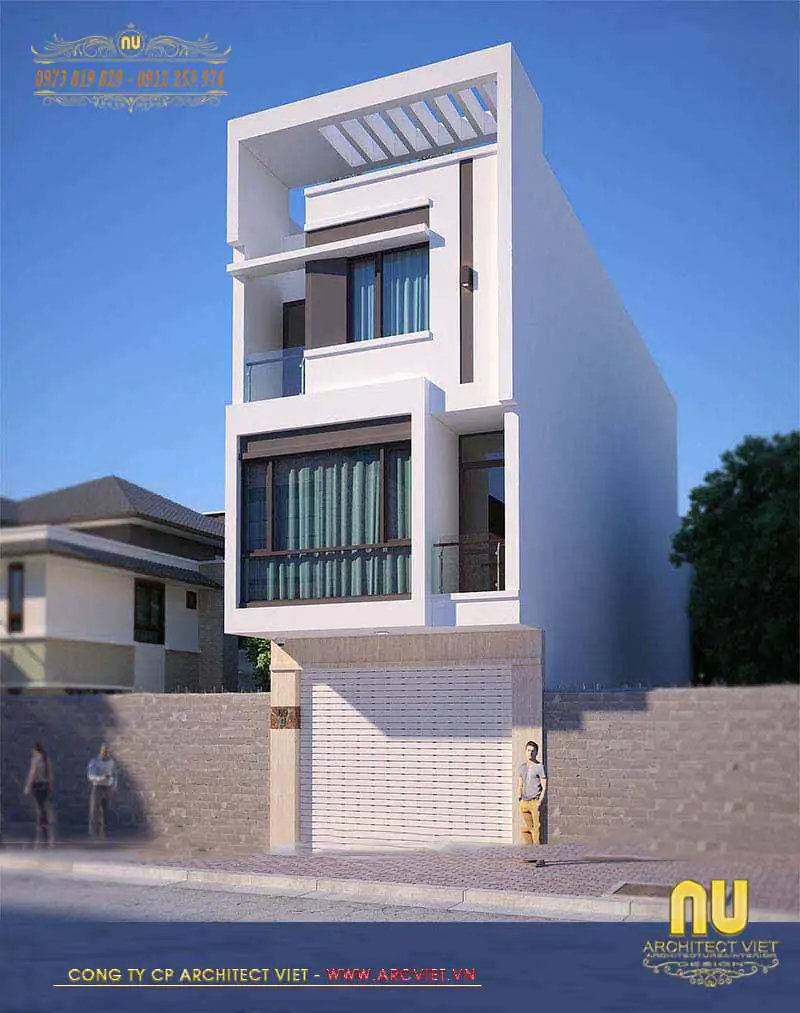 Mẫu Nhà Mặt Tiền 5m 3 Tầng