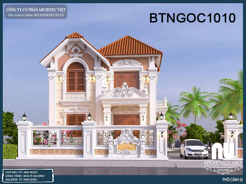 Mẫu Nhà Tân Cổ Điển 2 Tầng