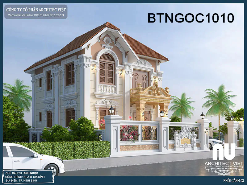 Mẫu Nhà Tân Cổ Điển 2 Tầng