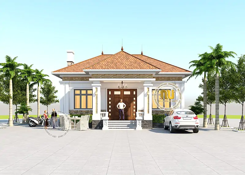 Mẫu Nhà Vuông 1 Tầng 80m2