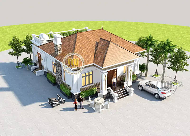 Mẫu Nhà Vuông 1 Tầng 80m2