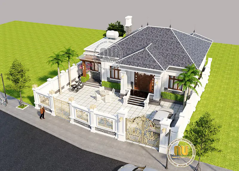 Mẫu Nhà Vuông 1 Tầng 80m2