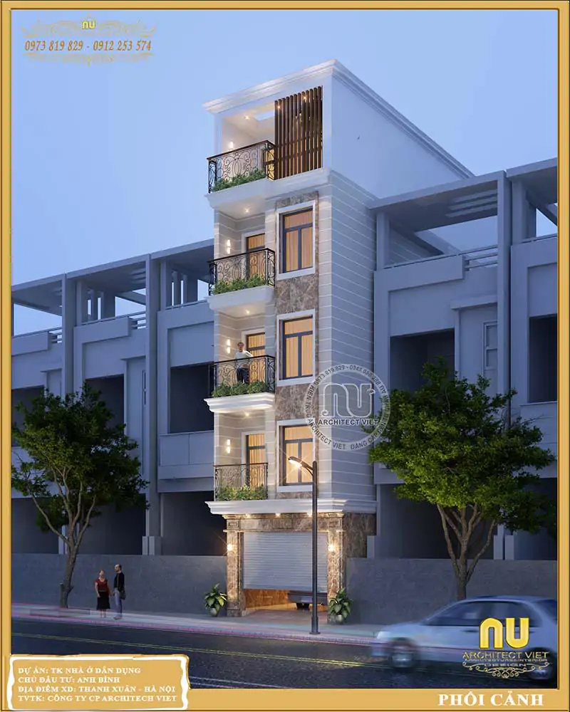Thiết Kế Nhà 5x10m Có Thang Máy