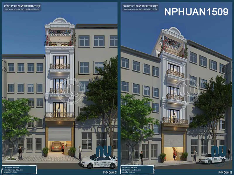 Thiết Kế Nhà 5x12m Có Thang Máy
