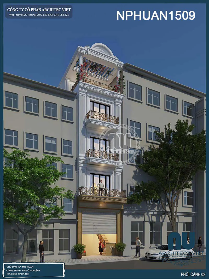 Thiết Kế Nhà 5x12m Có Thang Máy