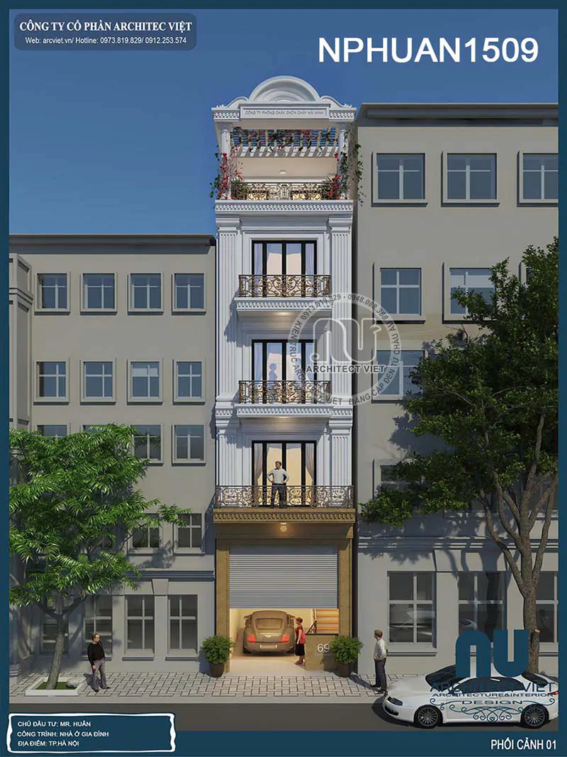 Thiết Kế Nhà 5x12m Có Thang Máy