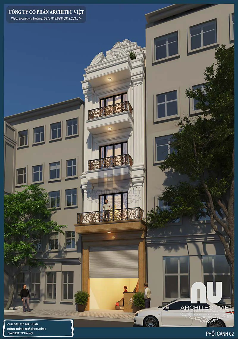 Thiết Kế Nhà 5x12m Có Thang Máy