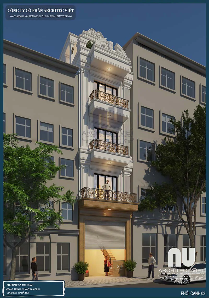 Thiết Kế Nhà 5x12m Có Thang Máy