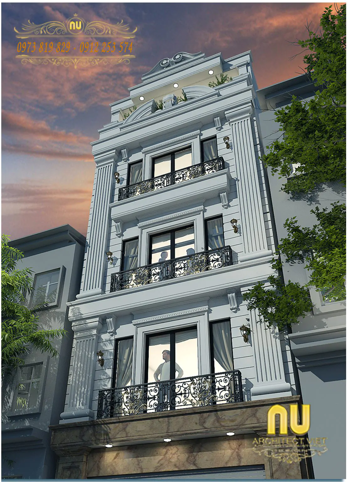 Thiết Kế Nhà 5x16m Có Thang Máy