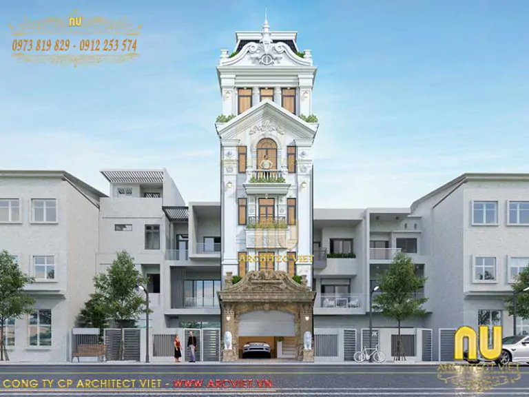 Thiết Kế Nhà 5x20 5 Tầng Có Thang Máy