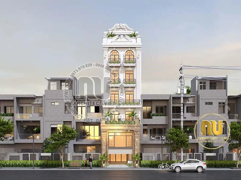 Thiết Kế Nhà 6x12 Có Thang Máy