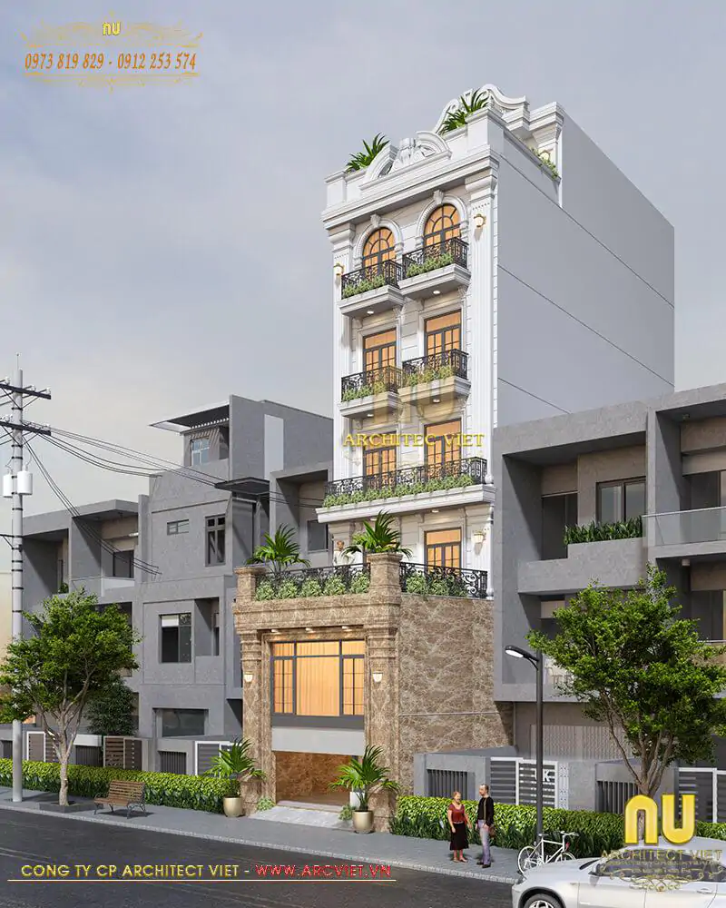 Thiết Kế Nhà 6x12 Có Thang Máy