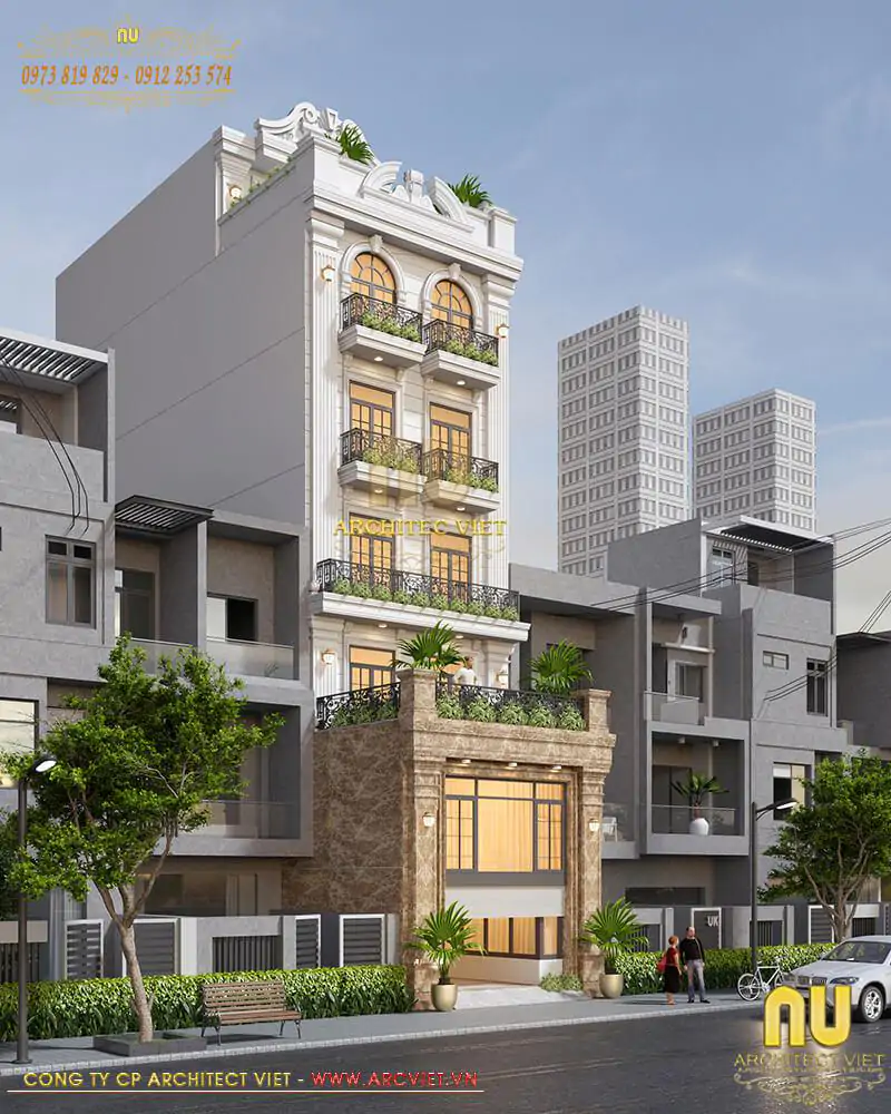 Thiết Kế Nhà 6x12 Có Thang Máy