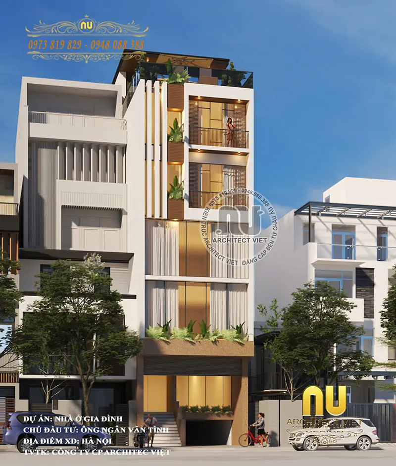 Thiết Kế Nhà 6x15 Có Thang