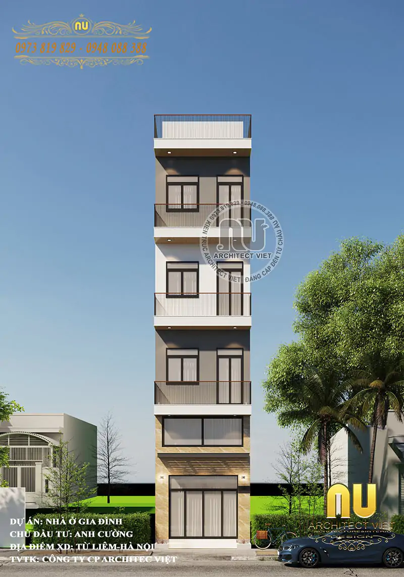 Thiết Kế Nhà Ngang 3m Dài 20m