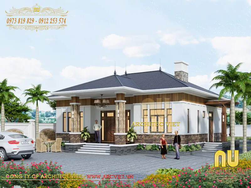 Thiết Kế Nhà Vuông 8x9m 1 Tầng