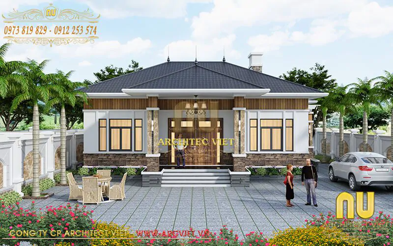 Thiết Kế Nhà Vuông 8x9m 1 Tầng