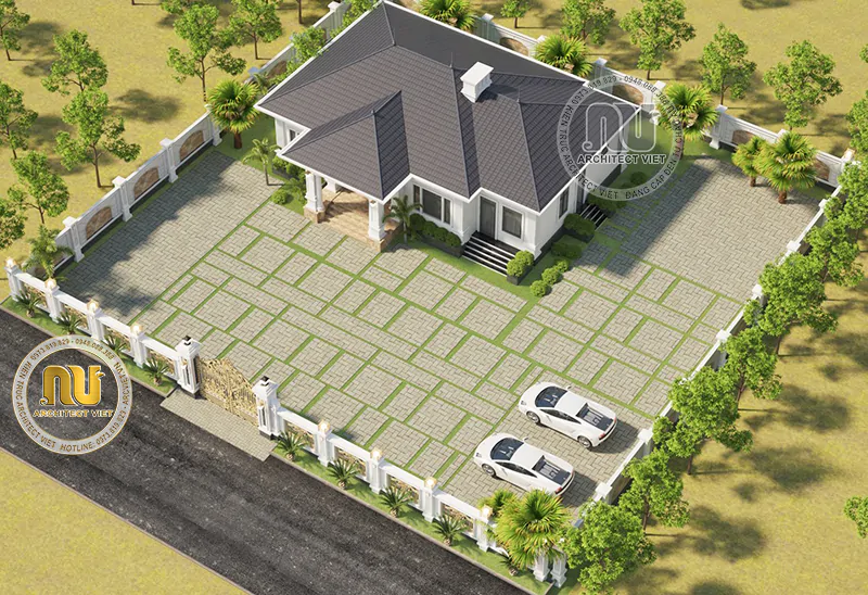 Mẫu Nhà 1 Tầng 80m2 3 Phòng Ngủ