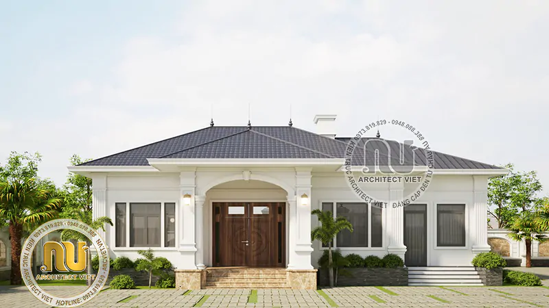 Mẫu Nhà 1 Tầng 80m2 3 Phòng Ngủ