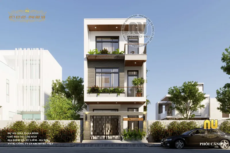 Mẫu Nhà 6x20 3 Tầng