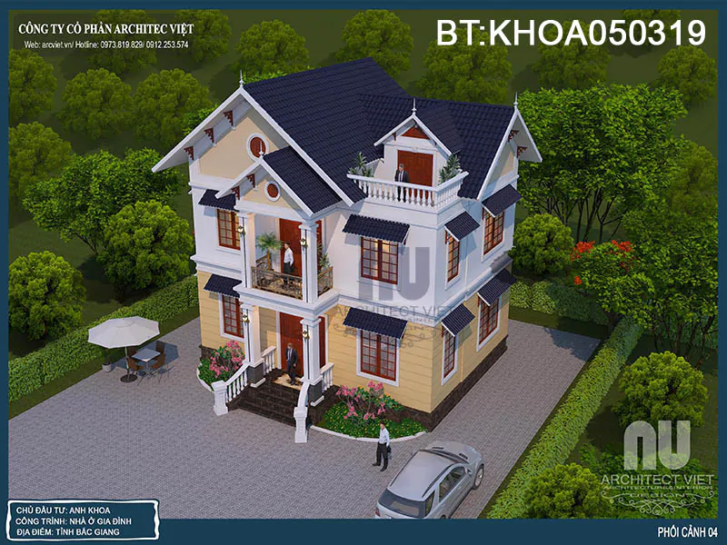 Mẫu Nhà 8x12 2 Tầng
