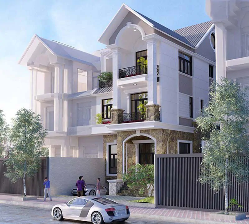 Nhà Tân Cổ Điển 3 Tầng 2 Mặt Tiền
