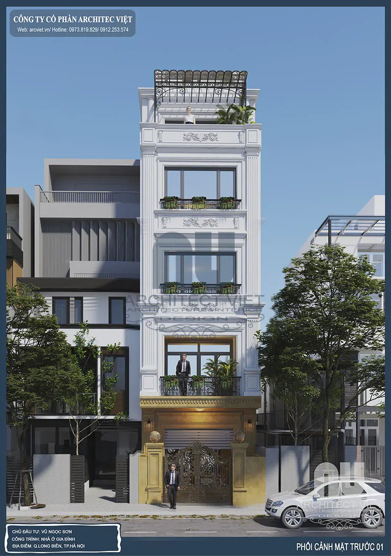 Thiết Kế Nhà 5x8 Có Thang Máy