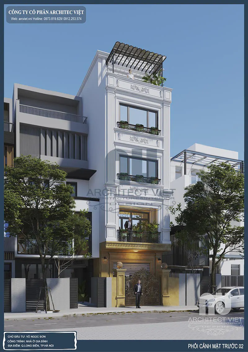 Thiết Kế Nhà 5x8 Có Thang Máy