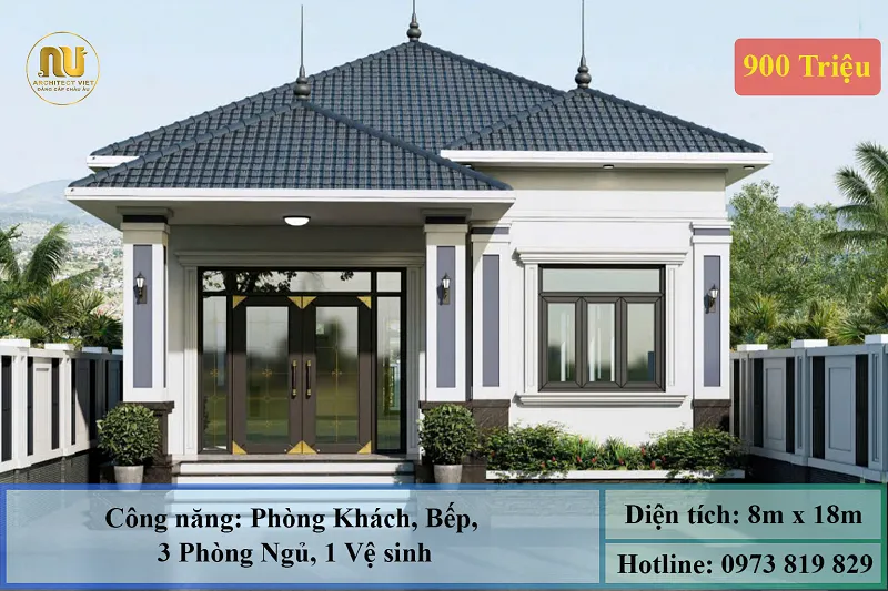 Mẫu Nhà Mái Nhật 1 Tầng Hiện Đại