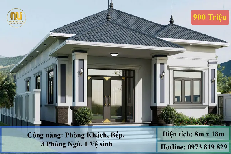 Mẫu Nhà Mái Nhật 1 Tầng Hiện Đại