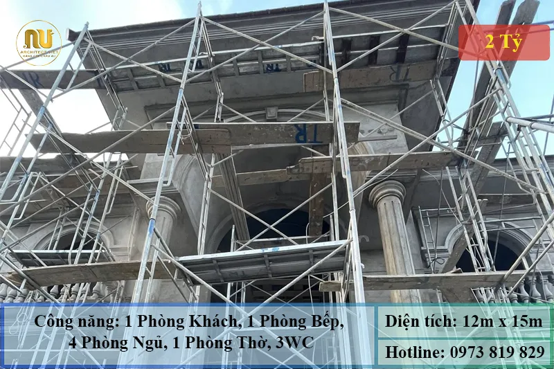 Mẫu Xây Biệt Thự Mái Nhật 2 Tầng
