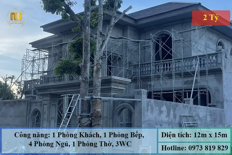 Mẫu Xây Biệt Thự Mái Nhật 2 Tầng