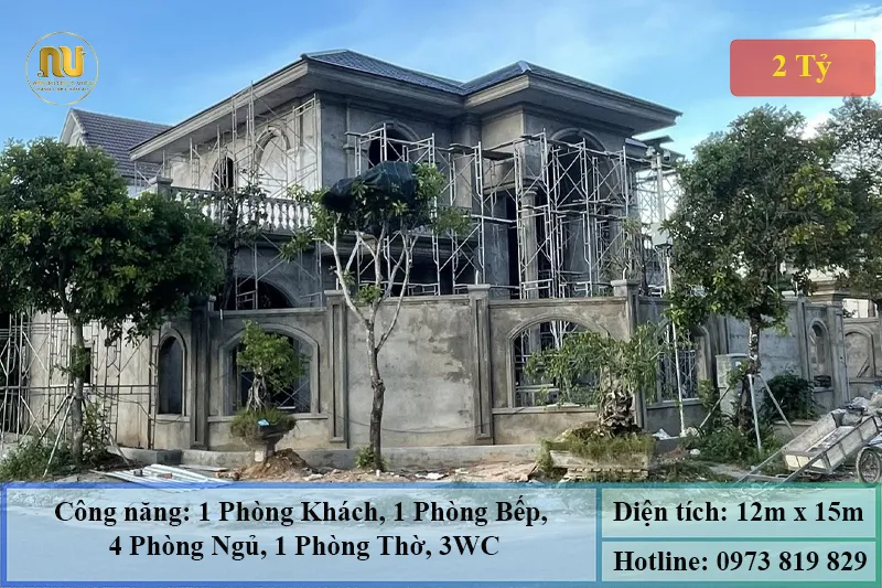 Mẫu Xây Biệt Thự Mái Nhật 2 Tầng