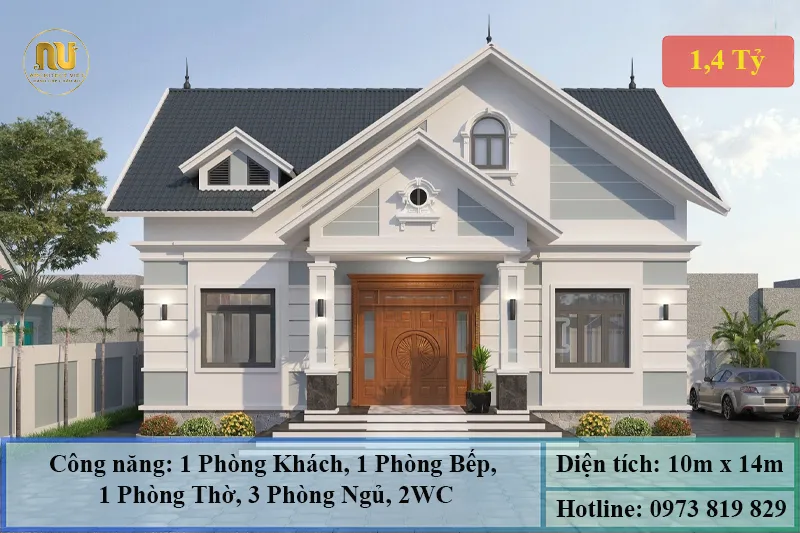 Nhà 1 Tầng 3 Phòng Ngủ 1 Phòng Thờ