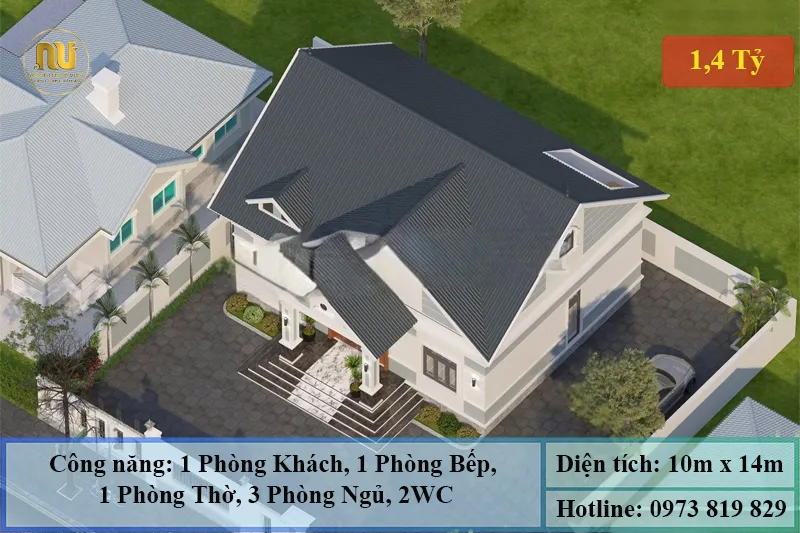 Nhà 1 Tầng 3 Phòng Ngủ 1 Phòng Thờ