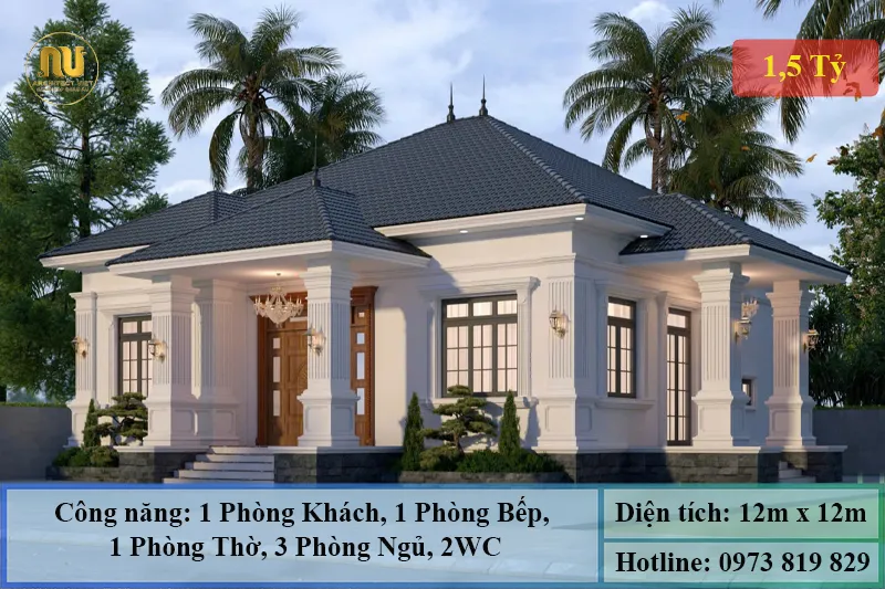 Nhà Cấp 4 Mái Nhật 3 Phòng Ngủ 1 Phòng Thờ