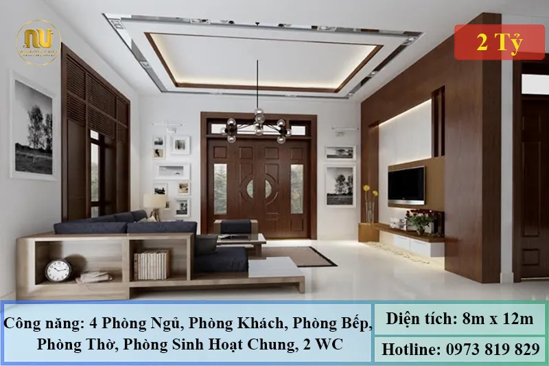 Nhà Mái Nhật 2 Tầng Ngang 8m