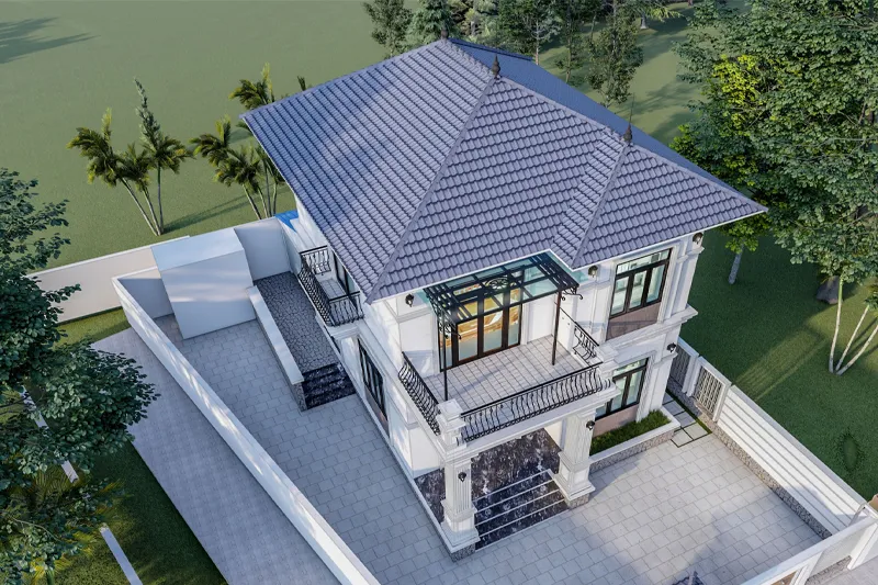 Nhà Mái Nhật 2 Tầng Tân Cổ Điển