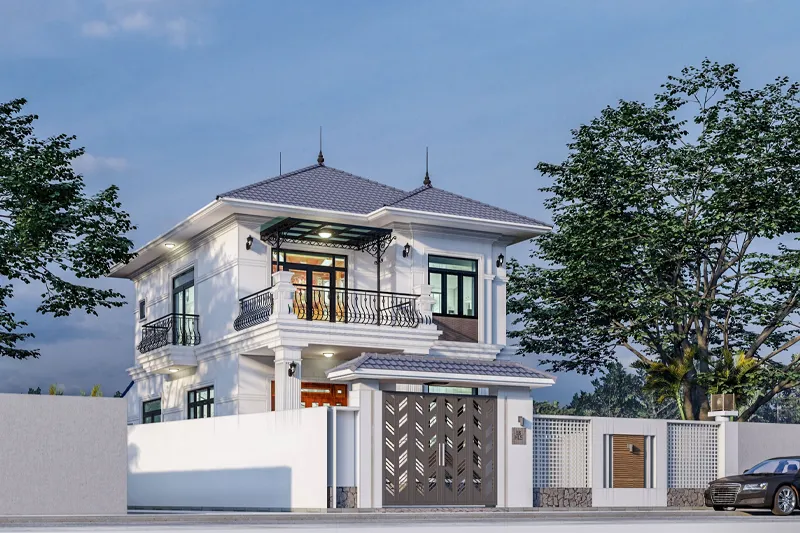 Nhà Mái Nhật 2 Tầng Tân Cổ Điển