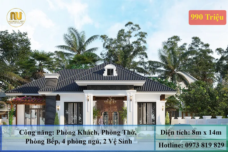 Nhà Mái Nhật Tân Cổ Điển 1 Tầng