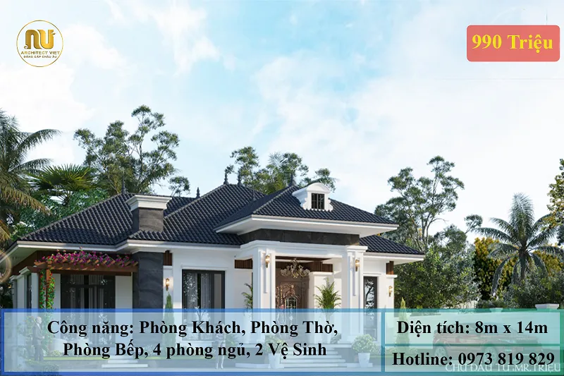 Nhà Mái Nhật Tân Cổ Điển 1 Tầng