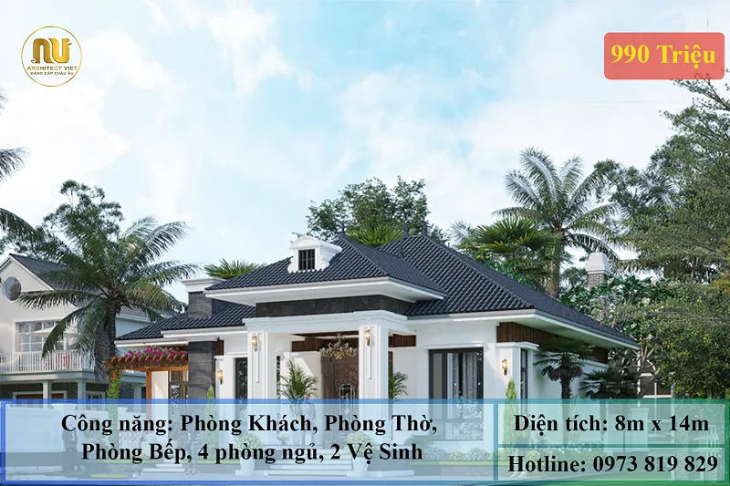 Nhà Mái Nhật Tân Cổ Điển 1 Tầng