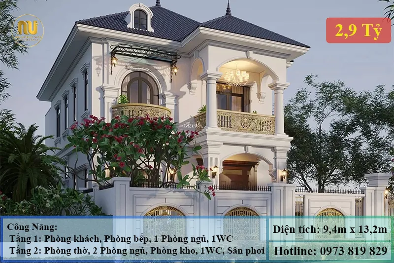 Nhà Mái Nhật Tân Cổ Điển 2 Tầng