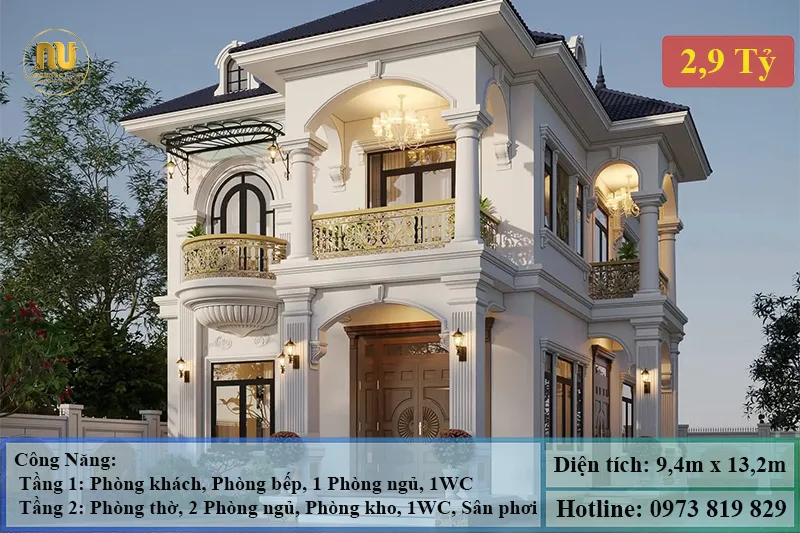 Nhà Mái Nhật Tân Cổ Điển 2 Tầng