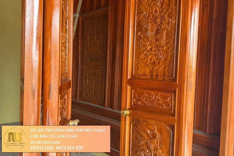 Xây Nhà Thờ Họ 3 Gian Bê Tông Giả Gỗ