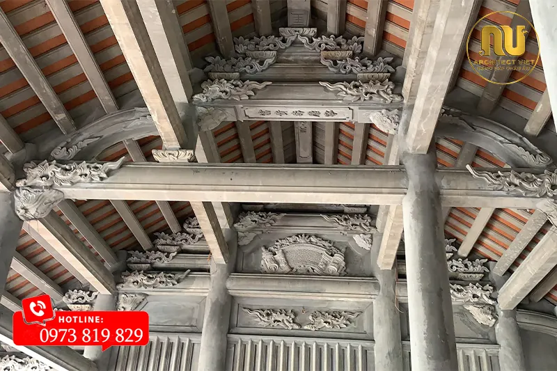 Nhà Thờ Họ Bê Tông Giả Gỗ Kết Hợp Nhà Ở