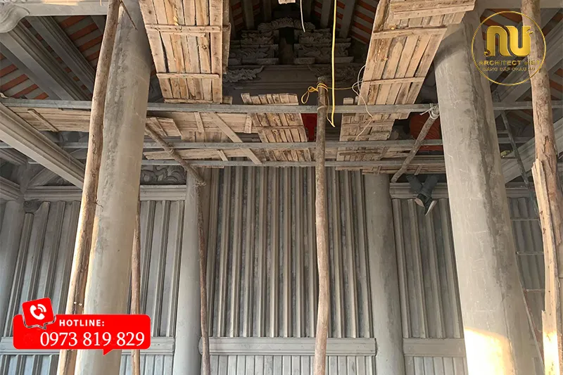 Nhà Thờ Họ Bê Tông Giả Gỗ Kết Hợp Nhà Ở