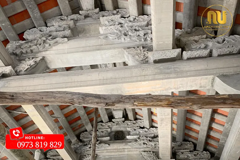 Nhà Thờ Họ Bê Tông Giả Gỗ Kết Hợp Nhà Ở