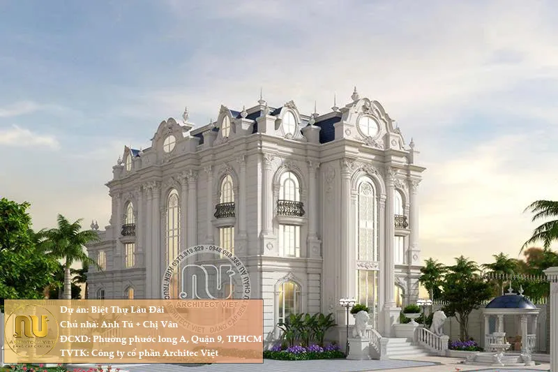 Mẫu Biệt Thự Lâu Đài 3 Tầng Đẳng Cấp Sang Trọng