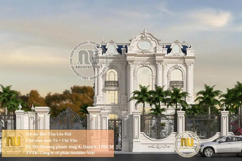 Mẫu Biệt Thự Lâu Đài 3 Tầng Đẳng Cấp Sang Trọng
